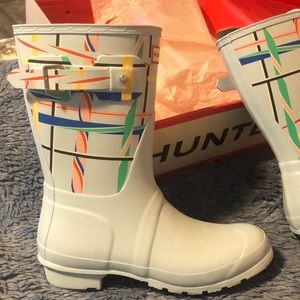 Hunter original short rock tartan boots